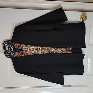 Nancy II Blazer Jacket with Blouse Combo Black Cheetah Large